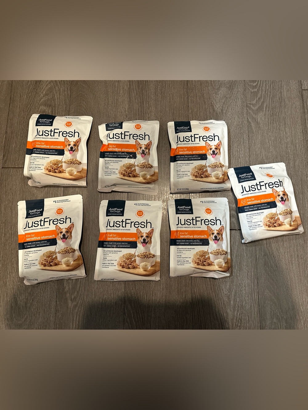 fresh JustFresh White and Orange Sensitive Stomach Dog Food Bag